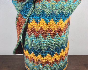 Large Woven Bucket Bag, Purse, Shoulder Bag, Boho Bag, Yellow, Red, Blue, Green