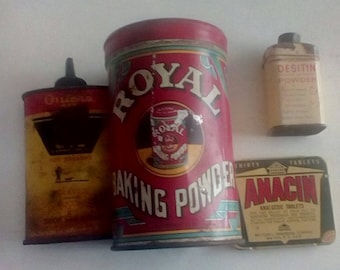 4 vintage tins
