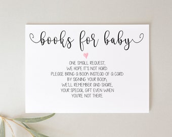 Books for Baby Request | Printable Insert | Instant Download | Baby Shower Book Request Insert