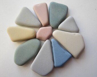 10 pcs sea pottery pastel colours/beach pottery for Crafts,/Art.C-13