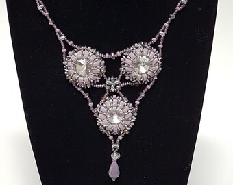 Chantelle Necklace in Soft Lilac Mauve with magnetic clasp.