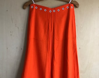 60's/70's Courreges Orange Rayon Skirt