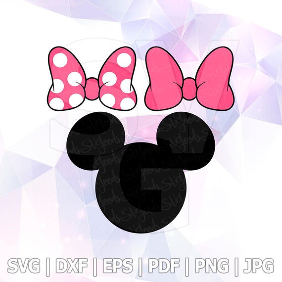 SVG DXF PNG Minnie Mouse Bow Clipart Vector Cut File Cricut