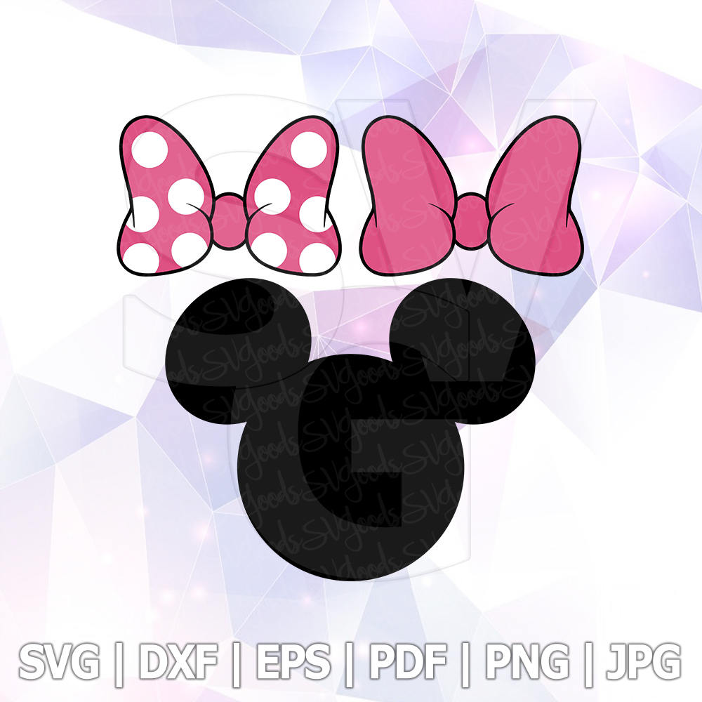 SVG DXF PNG Minnie Mouse Bow Clipart Vector Cut File Cricut