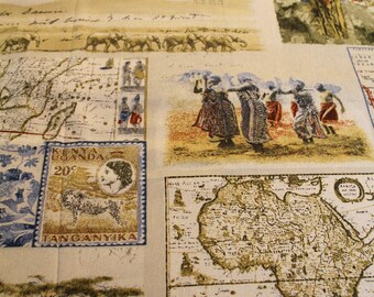 Coupon tissu ameublement Afrique 68x50 cm