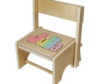 Flip Down or Up - Name Stool. Learning their NAME! Educational toy for a preschool child! Great for a child's room.