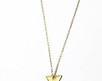 Matte gold triangle necklace