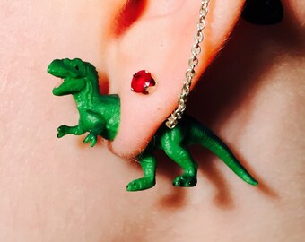 T-REX faux gauge STUD earrings