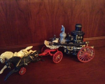 Vintage Horse Drawn Fire Pumper Wagon
