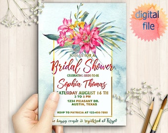 Printable Tropical Bachelorette Weekend Invitation | Bachelorette Itinerary Template | Editable | Hens Weekend | Hens Party | Tropical Palm