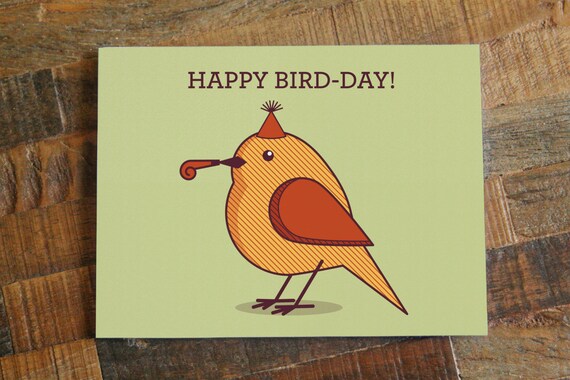 Cute Birthday Card Happy Bird-Day Funny Birthday