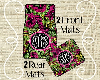 Personalized Car Mats, Car Mats, Custom Car Mat, Monogram Car Mat, New Driver Gift, Car Floor Mats, Car Accessories, Sweet 16 Gift, Paisley