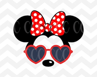 Minnie Mouse Heart Sunglasses SVG Cutting File