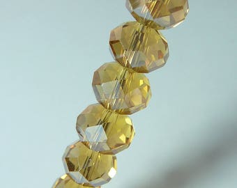 25 beads 4mm champagne Crystal