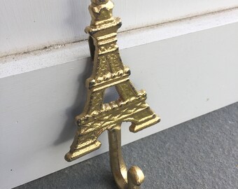 Eiffel Tower Hook, Cast Iron Hook, Gold Hook, Gold Shabby Chic Hook, Home and Garden Decor, Wall Decor