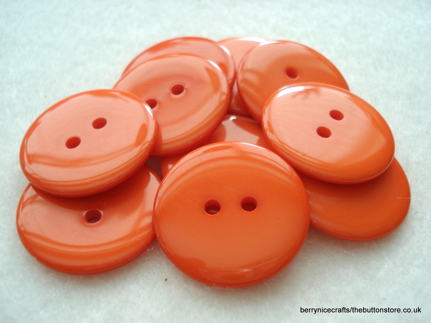 23mm Orange Resin Button Pack of 12 Large Orange Buttons A109