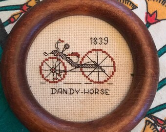 vintage hand embroidered bike art!