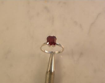 2.55 Ct Natural African Sapphire 925 Silver Ring Sz7