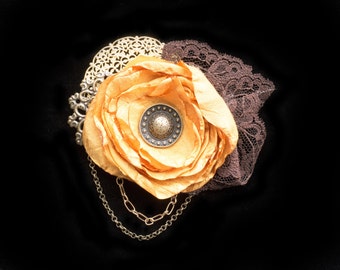 Gold Steampunk Fascinator Steampunk Wedding Fascinator Steampunk Costume Steam Punk Wedding Hair Clip Steampunk Clothing