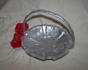 Vintage Hammered Aluminum Basket Pressed Aluminum