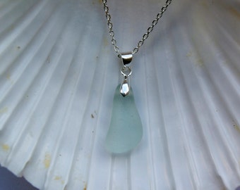 Turquoise seaglass necklace.