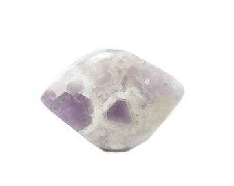 Chevron Amethyst Purple and White Semiprecious Stone Gem Cabochon, Polished Amethyst Crystal gemstone, DIY Jewelry