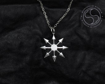 Star of Chaos Pendant Chaos Magic Symbol Stainless Steel Jewelry Chaosphere Necklace Keychain Logo Emblem Amulet Talisman Arms of Chaos Sign