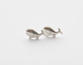 Tiny Whale Earrings, Whale Stud Earrings, Silver Whale Studs, Whale Jewelry, Tiny Whale Studs, Nautical Earrings, Whale Jewelry gifts