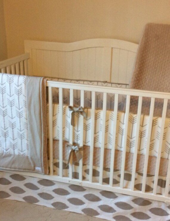 Taupe Arrows Gender Neutral Baby Bedding Crib Set Deposit