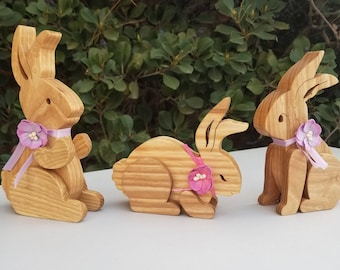 Set of three bunnies - Natural