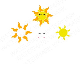 Sun Face Cutout Files for Cricut SVG and Silhouette Studio File Cut Out Stencil Decal Logo SVGS The Sun Face