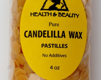 4 oz CANDELILLA WAX Flakes Organic VEGAN Pastilles Beards Premium Prime Grade A 100% Pure