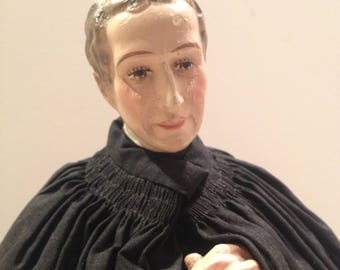 Vintage Statue of Priest - Religious Statue - Marked Barsanti - Made in Italy