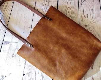 Caramel leather shopper, leather tote bag, shoulder bag, leather bag, leather purse,