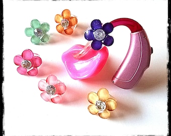 Tube Trinkets: Crystal Like Jeweled Flowers! Please select quantity 2 for a pair!