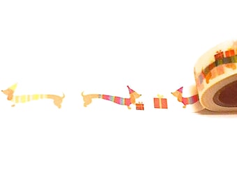 Dachshunds Washi Tape, Washi Tape, Birthday Washi Tape