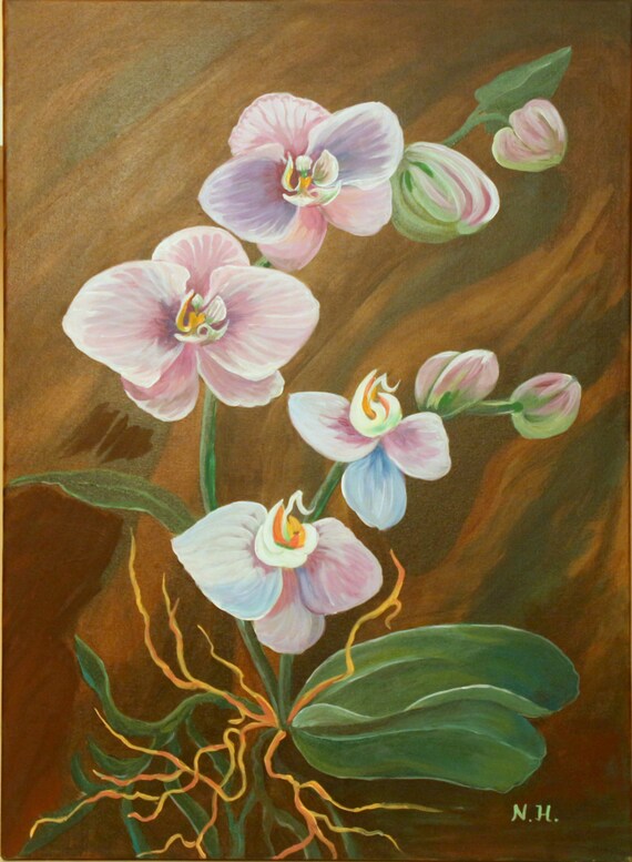 Items similar to Acrylic Painting Canvas Art Orchid Flowers Purple Pink Flower Drawing Items similar to Acrylic Painting Canvas Art Orchid Flowers Purple Pink Flower Drawing