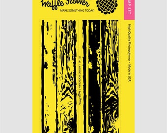 Waffle Flower LAYERING WOODGRAIN 4x6 - Set of 2 CLEAR Photopolymer stamps #271140
