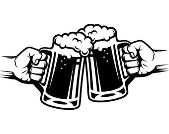 Beer Logo #5 Mug Glass Pub Bar Tavern Bartender Brew Brewery Cheers Alcohol Liquor Ale Drink.SVG .EPS .PNG Clipart Vector Cricut Cut Cutting