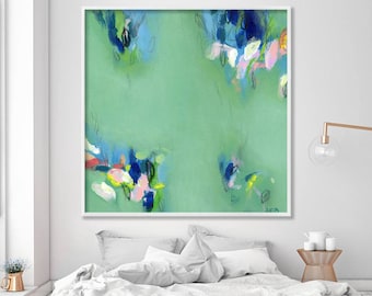 Large wall art, ABSTRACT giclee print, abstract painting print up to 40x40", modern wall art, Abstract Art, green painting by Duealberi