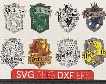 Harry Potter svg files for cricut Slytherin svg Gryffindor svg Hufflepuff svg Ravenclaw svg gift house svg party decor birthday eps dxf png