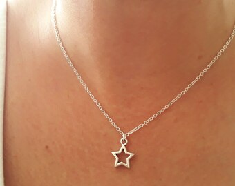 Star Necklace - Star Jewelry - Silver Star Necklace - Charm Necklace - Celestial Jewelry - Necklace Star - 2 Sizes Available