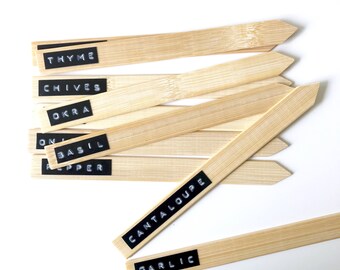 garden markers. Vegetable garden markers. Bamboo Wooden garden marker.