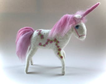 Wet Felted Unicorn.Handmade .Waldorf. Felted Animal