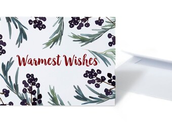 Watercolor Holiday Card Set