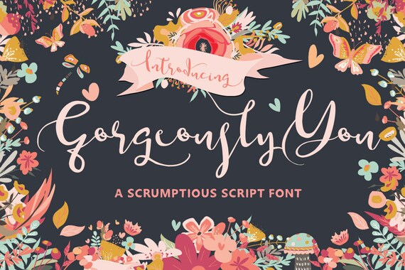 Calligraphy Font, Modern Calligraphy, Digital Fonts, Wedding Font, Invitation Font, Script Font, Digital Download, Gorgeously You