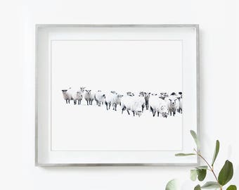 Sheep Print, Sheep Painting, Sheep Art, Nursery Wall Art, Sheep Watercolor, Sheep Gift, Printable Art, Large Wall Art, Sheep Poster