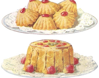 1920 Antique Strawberry Recipes: Blancmange, Cake, Charlotte, Ice Cream, Jam, Pie, Pudding ... PDF Instant Download 002