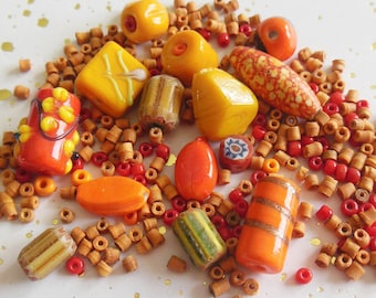 assortment of various beads