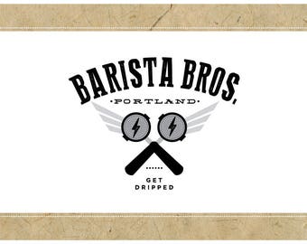 Custom Logo Design - PreDesigned Logo PreMade Logo Vector Logo - OOAK Logo - BARISTA BROS. Logo Branding - Coffee Logo - Cafe Logo